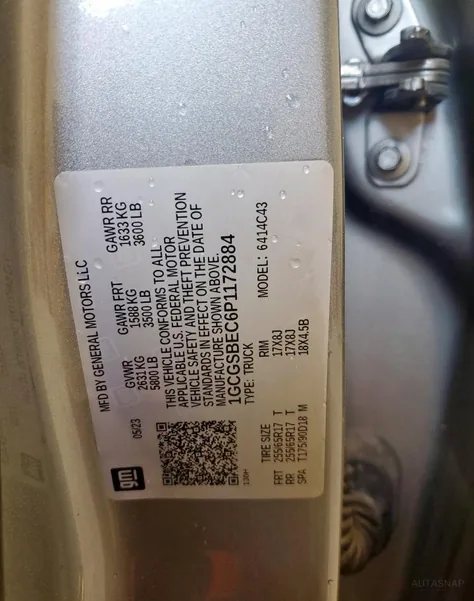 1GCGSBEC6P1172884